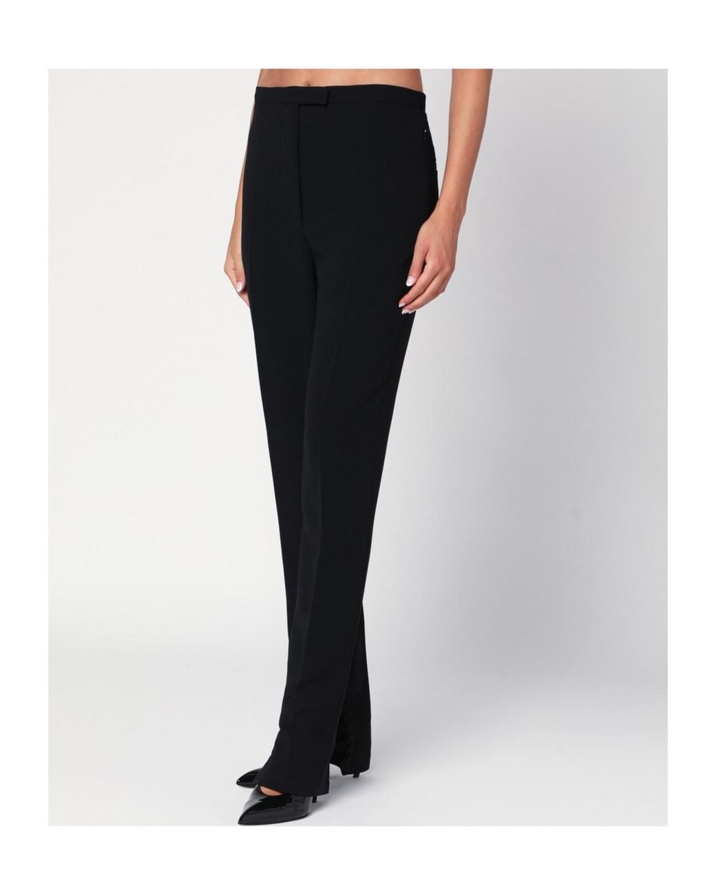 Dries Van Noten Black Trousers With Slits And Buttons