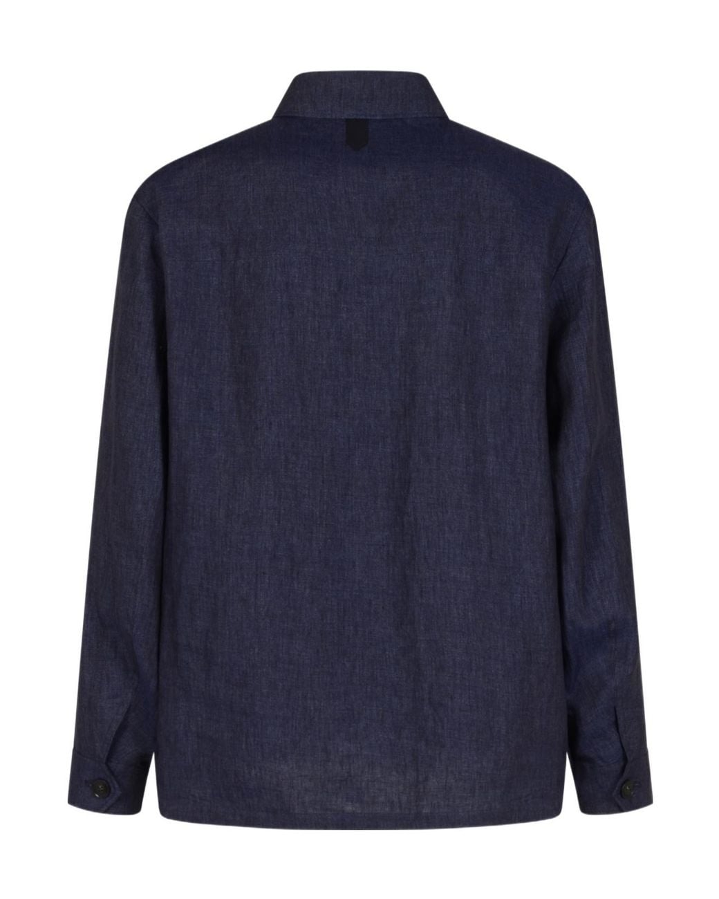Canali Blue Utility Overshirt Jacket for men
