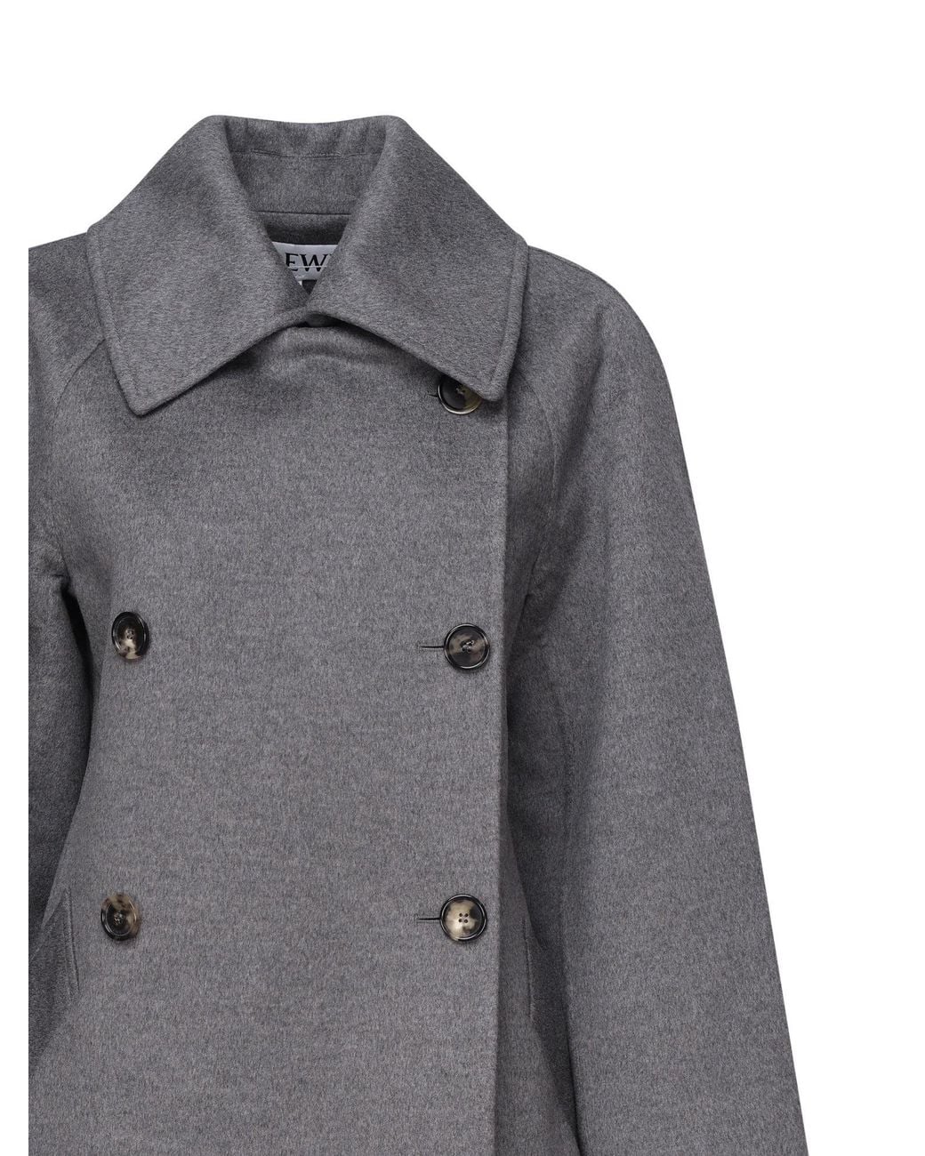 Loewe Gray Double-Breasted Coat