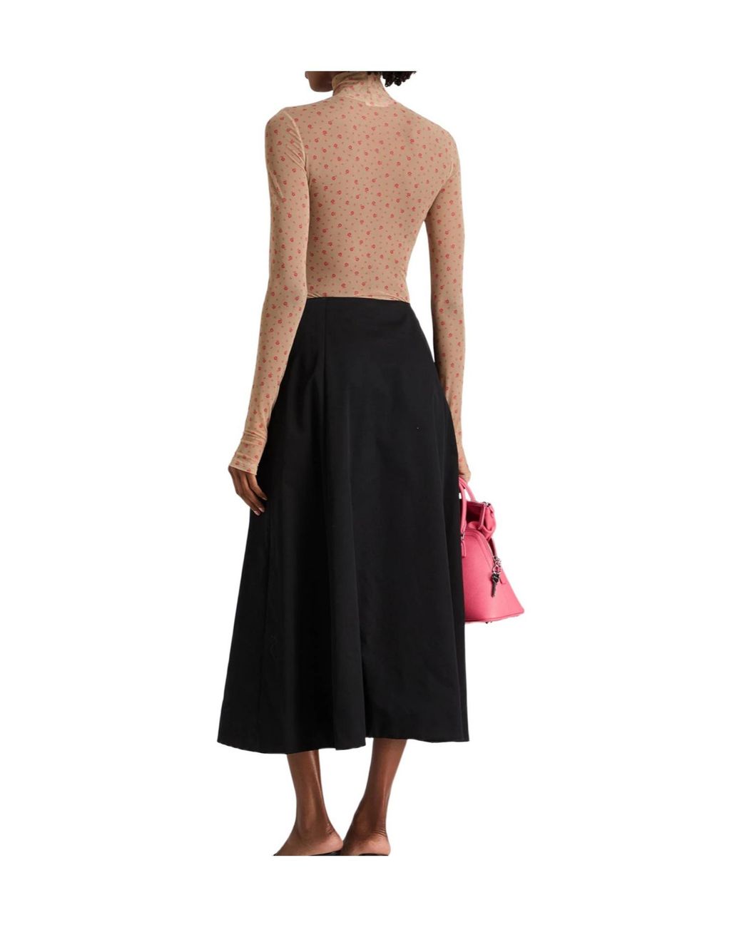 Balenciaga Black Solid-Colored Flare Skirt