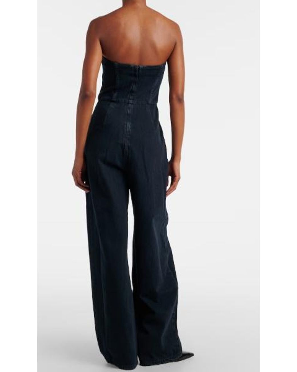 Agolde Blue Agyness Denim Bustier Jumpsuit