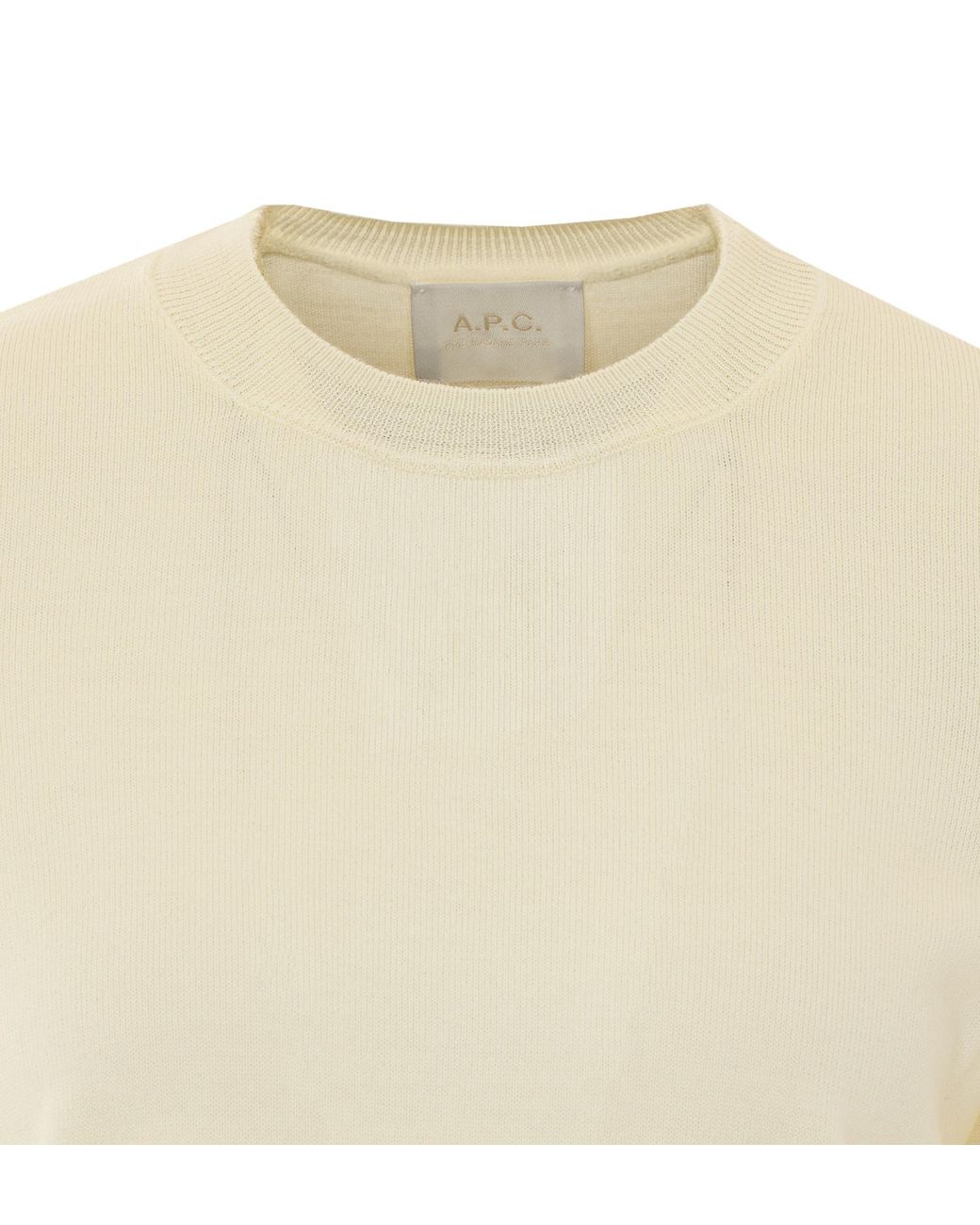 A.P.C. White Philomena Embroidered-Logo Sweater