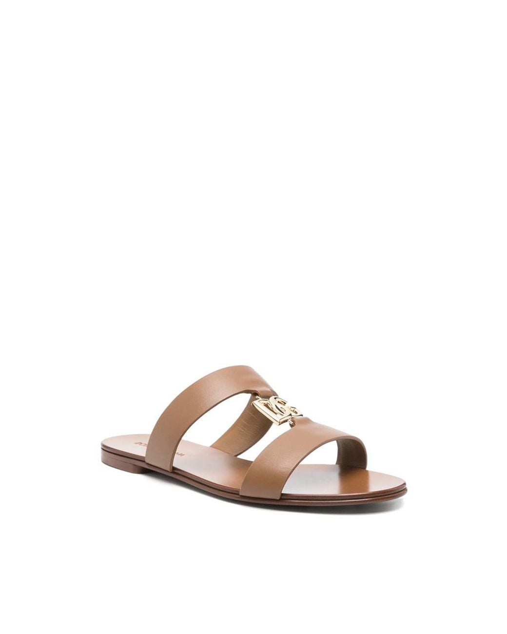 Dolce & Gabbana Brown Dg Logo Lettering Sliders