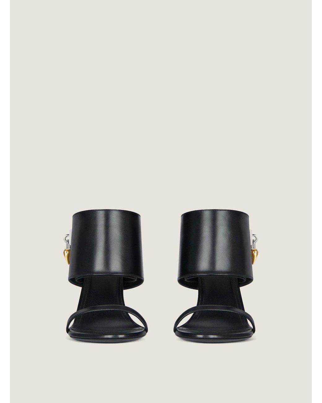 Givenchy Black Shark Lock Detailed Sandals