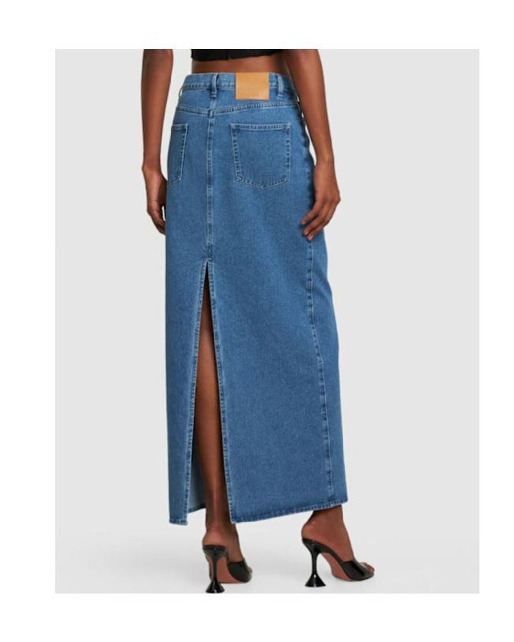 GIUSEPPE DI MORABITO Blue Wool Blend Denim Skirt