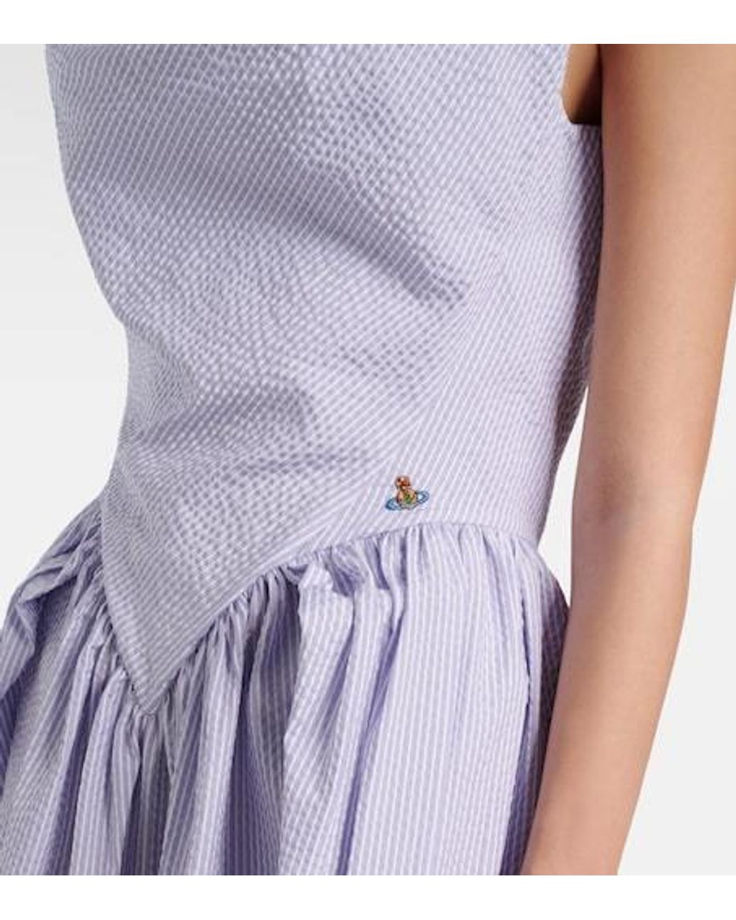Vivienne Westwood Purple Sunday Cotton Seersucker Midi Dress