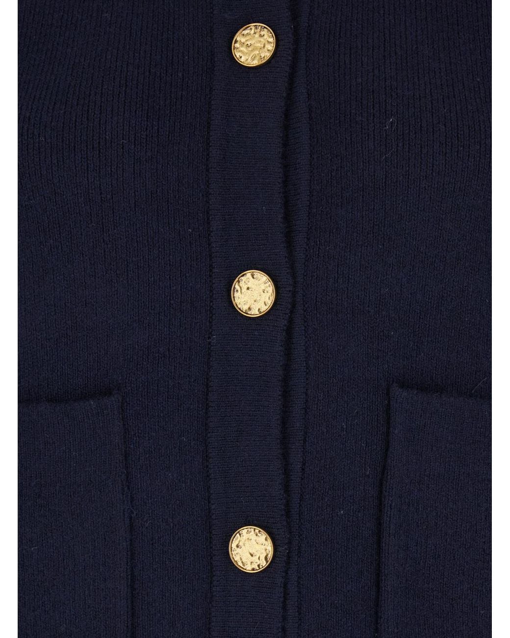 Totême Blue Totême Hammered Button Cardigan
