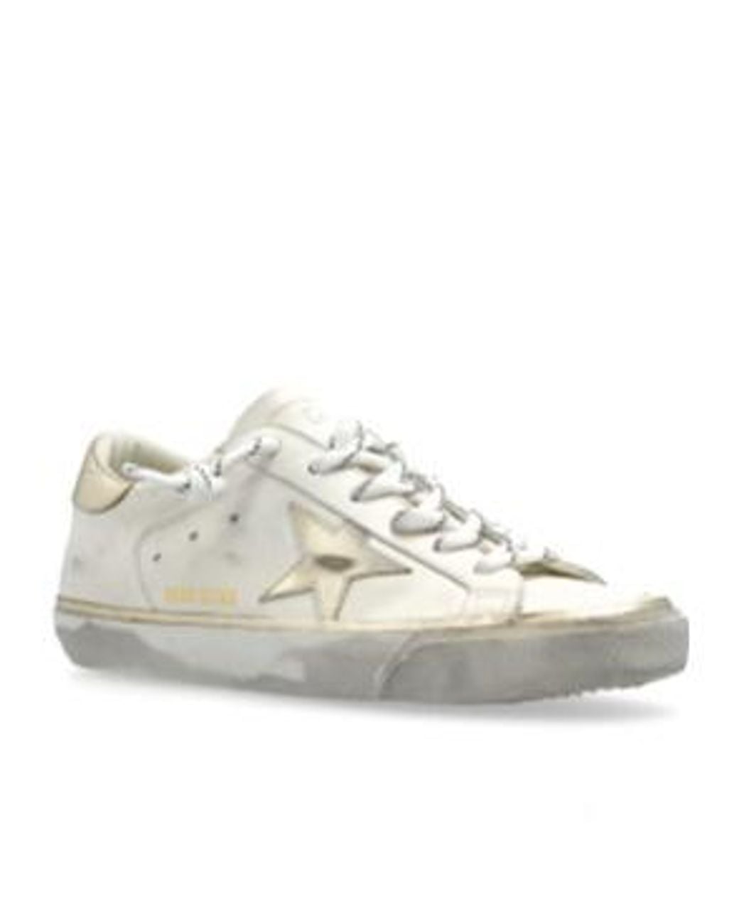 Golden Goose Deluxe Brand White Super-Star Distressed Leather Sneakers