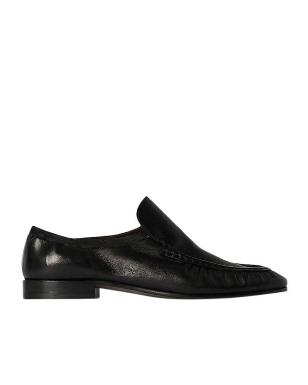 The Row Black Two Soft Slip-On Loafers