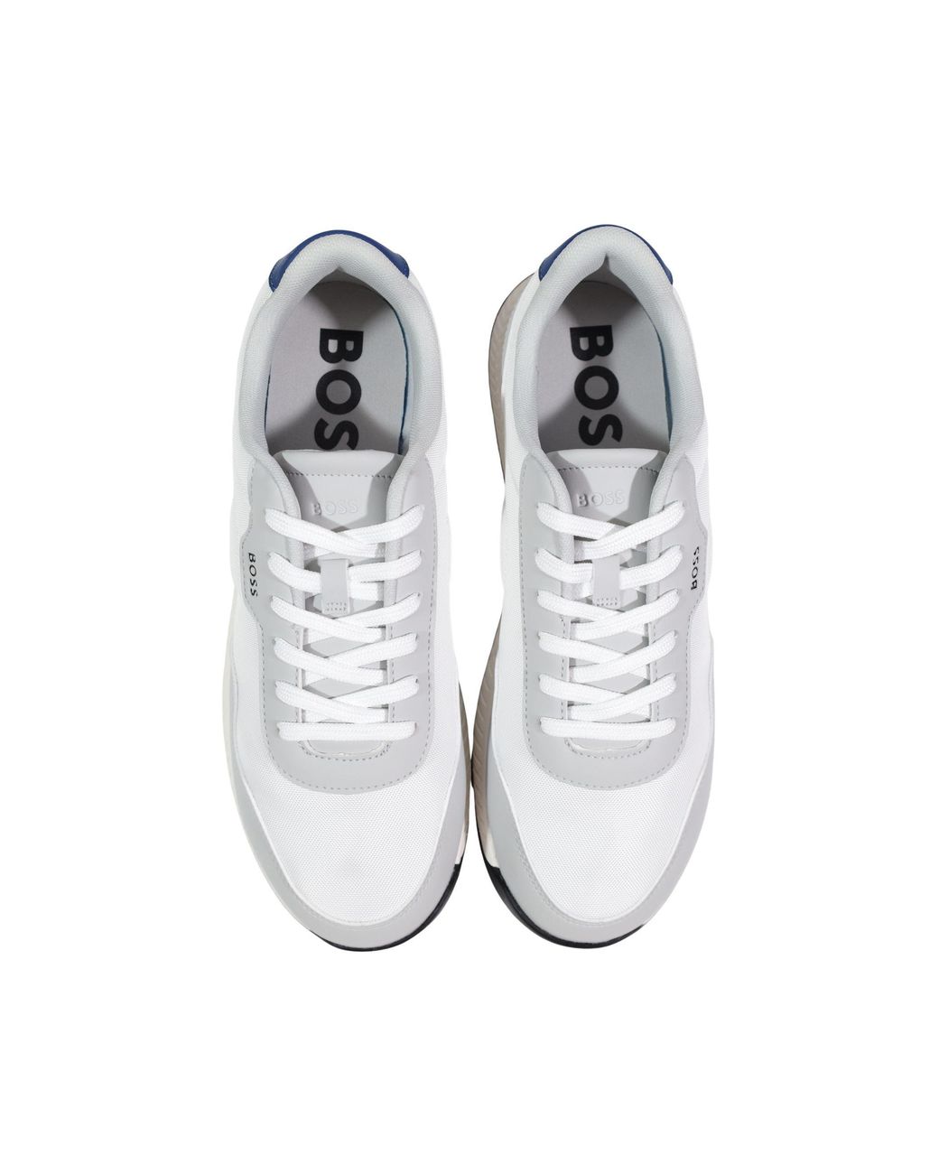 Boss White Logo-Print Sneakers for men