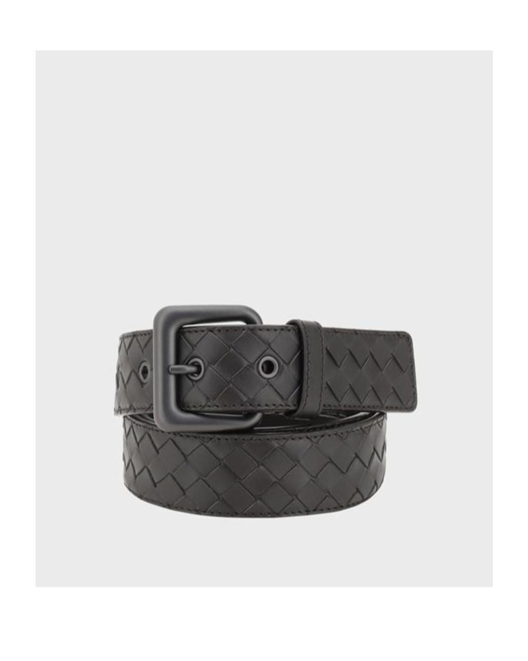 Bottega Veneta White Intrecciato Buckle Belt for men