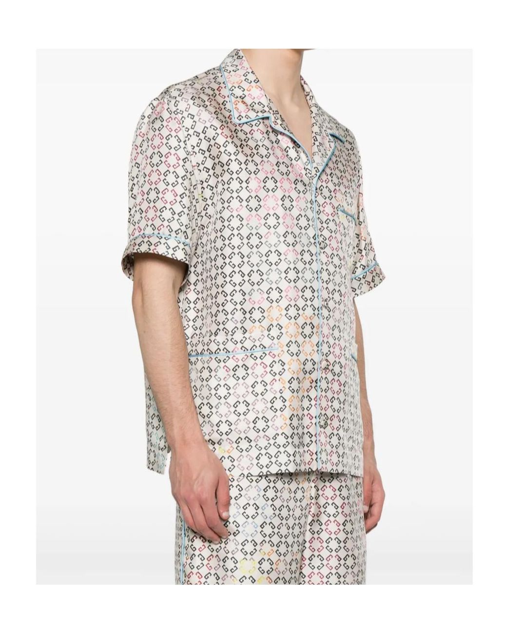 Givenchy White Monogram Short-Sleeved Shirt for men