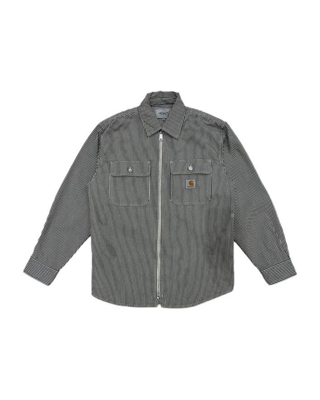 Carhartt Gray Striped Zip-Front Jacket for men