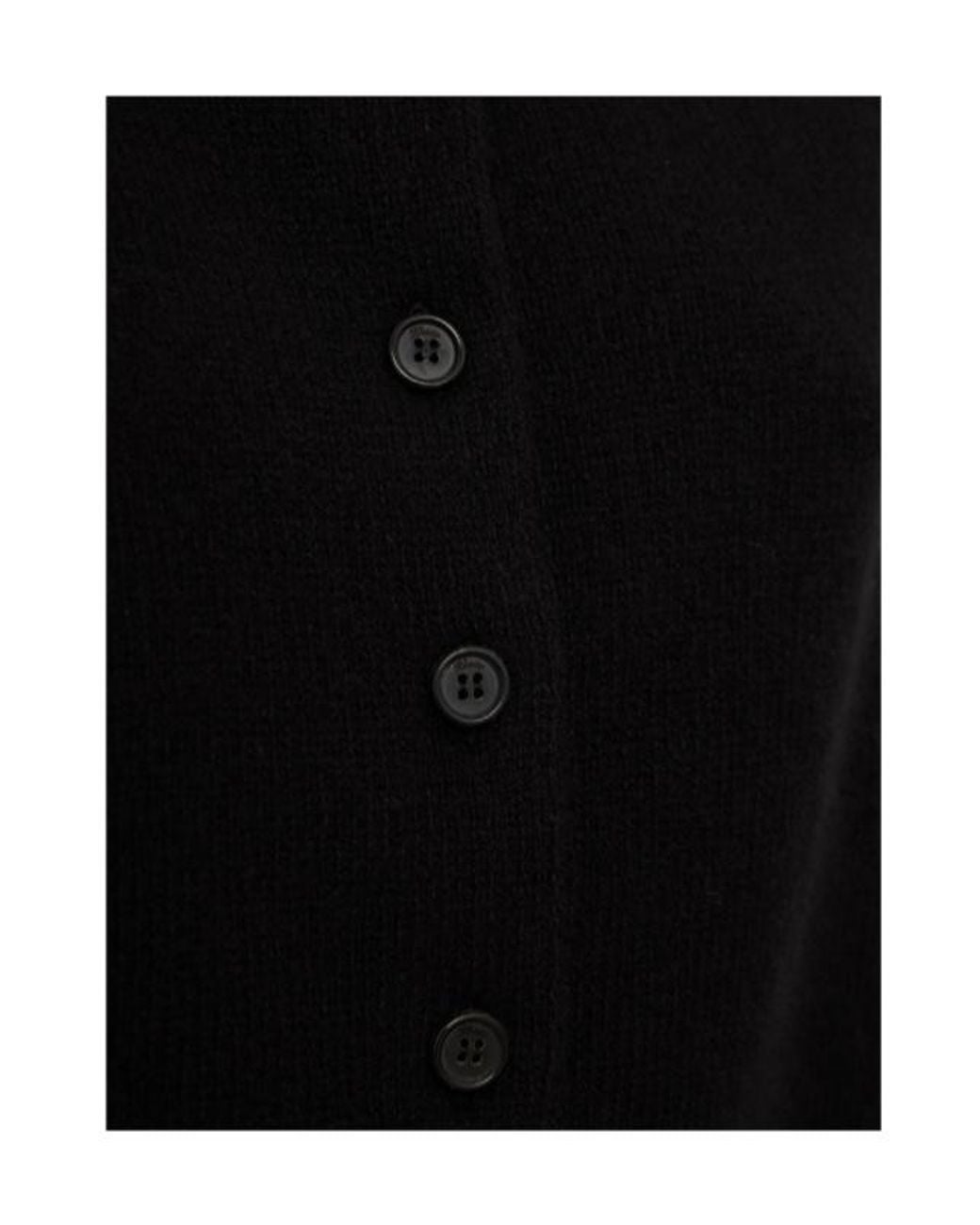 Khaite Black Solid-Colored Buttoned Knitwear