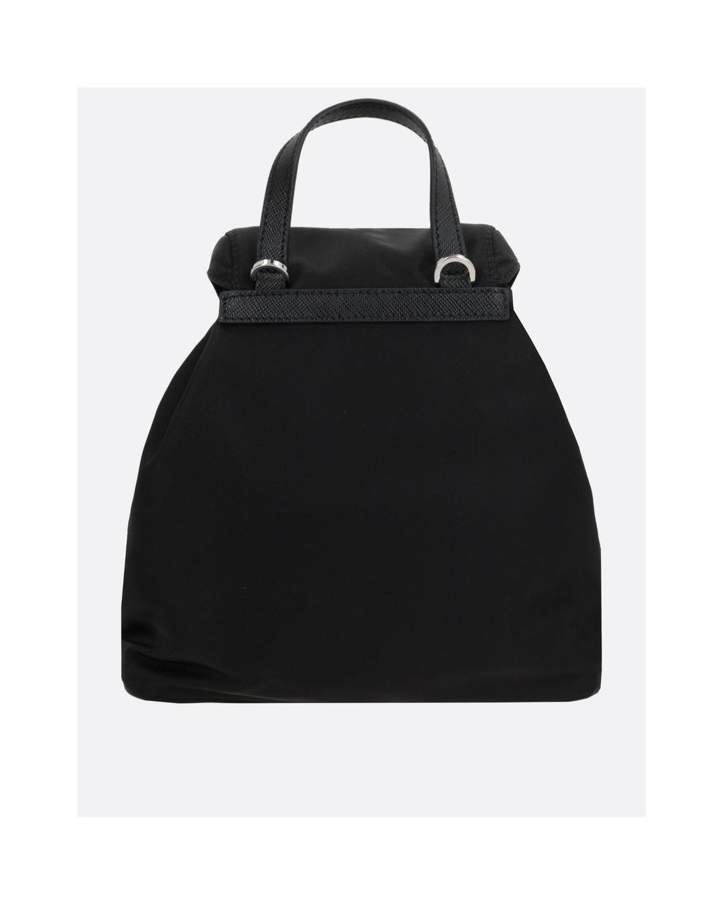 Prada Black Enamel Triangle-Logo Backpack