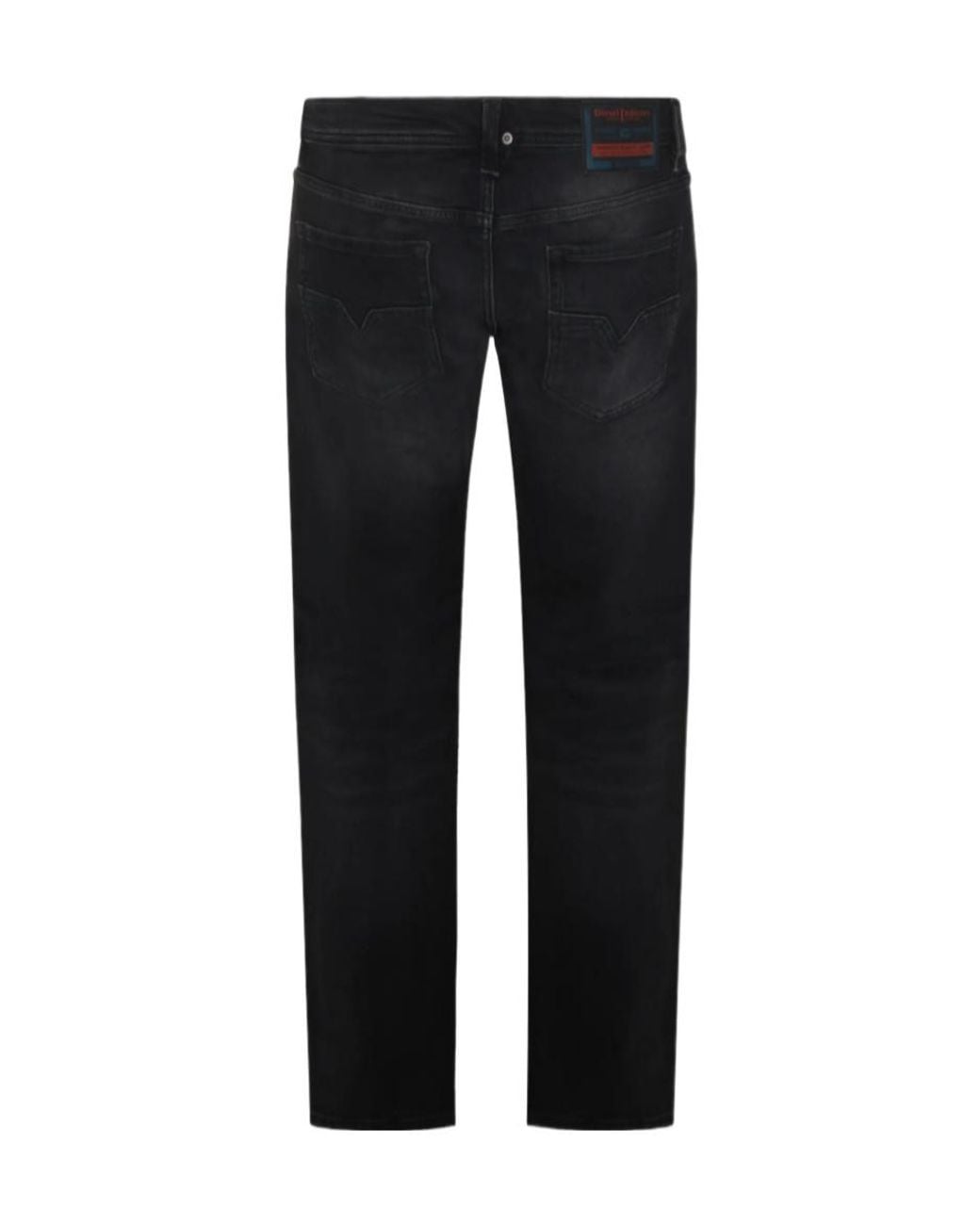 DIESEL Black Logo Patch Straight-Leg Skinny Jeans for men