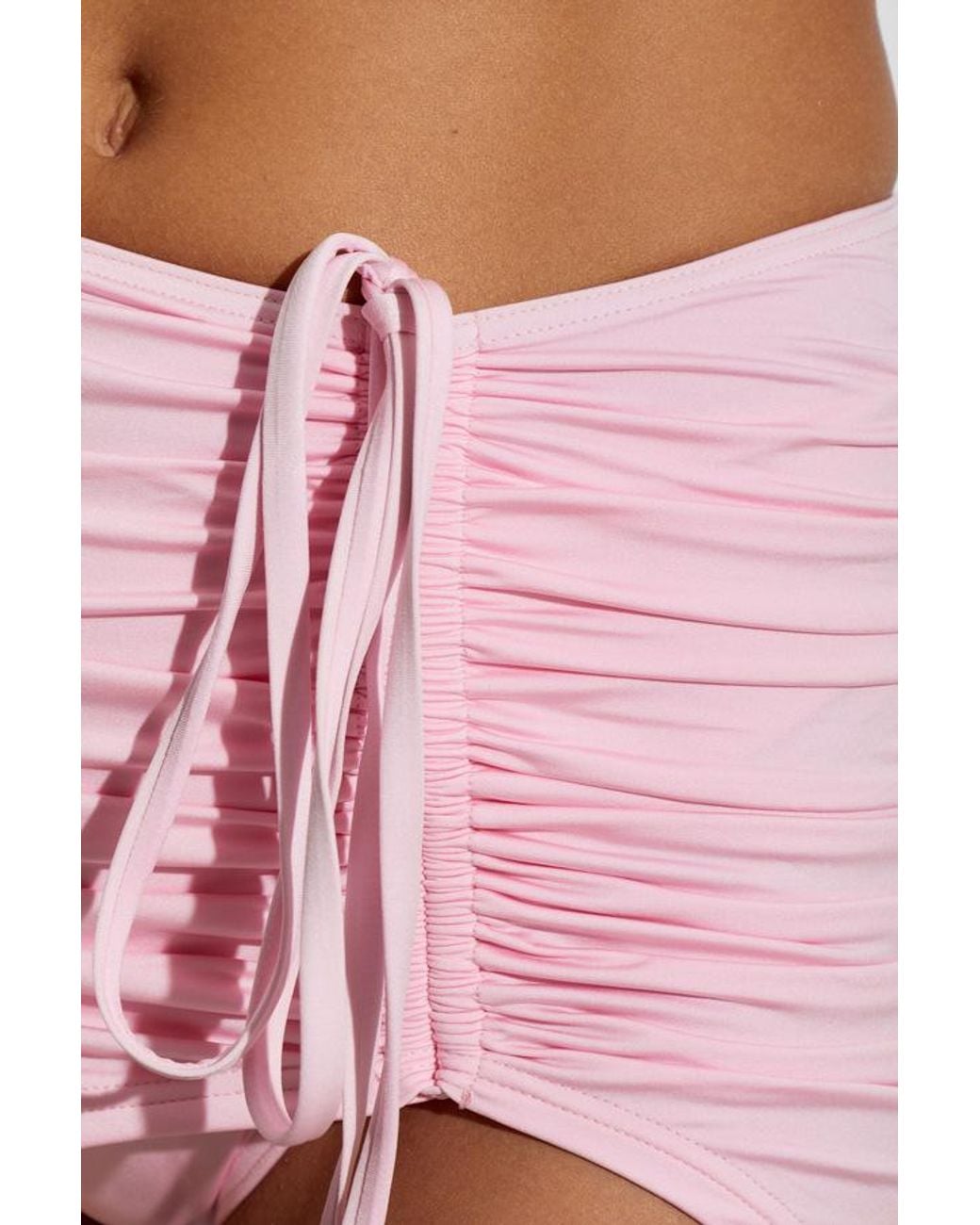 Balmain Pink Drawstring Gathered Beach Skirt