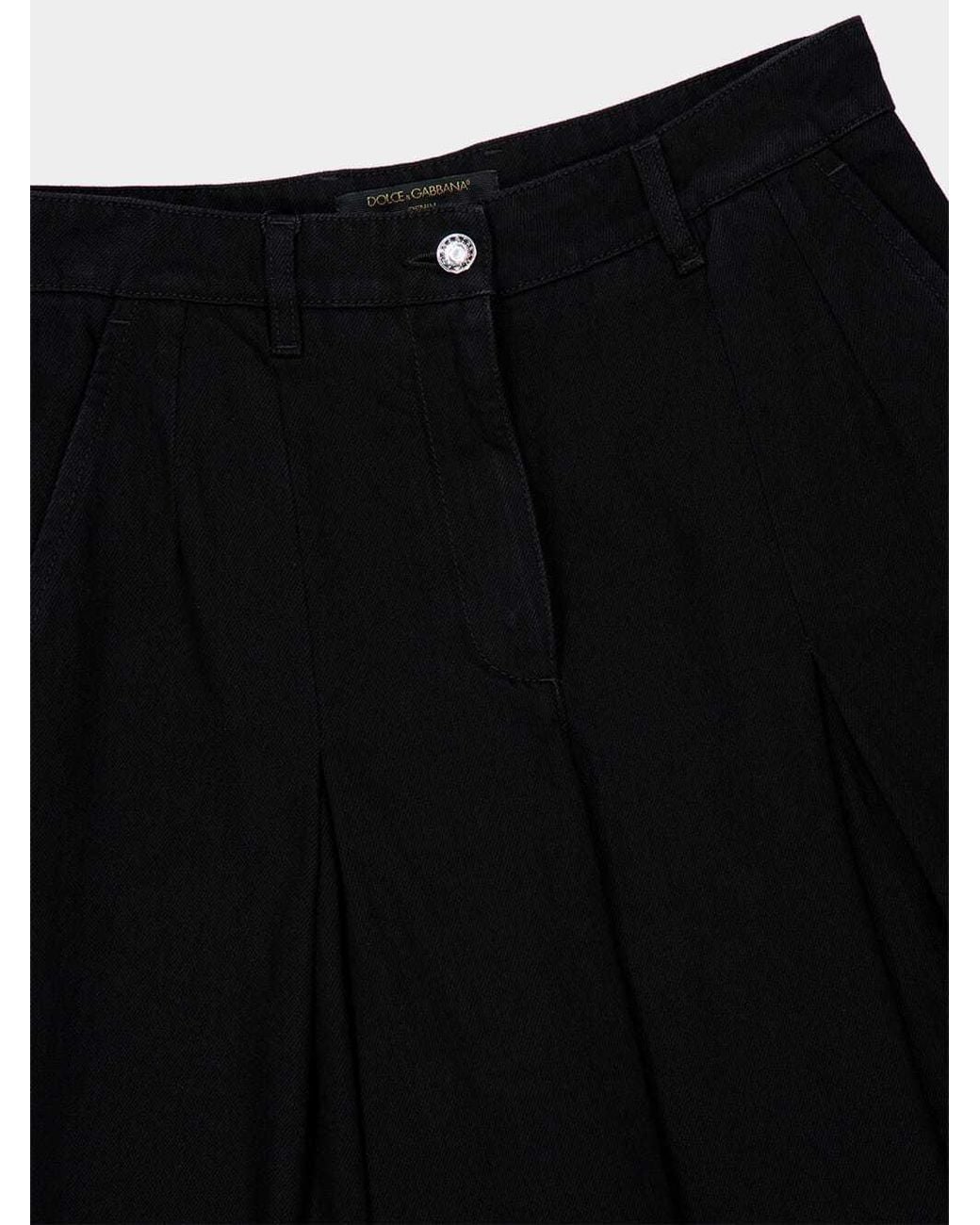 Dolce & Gabbana Black Pleated Jeans