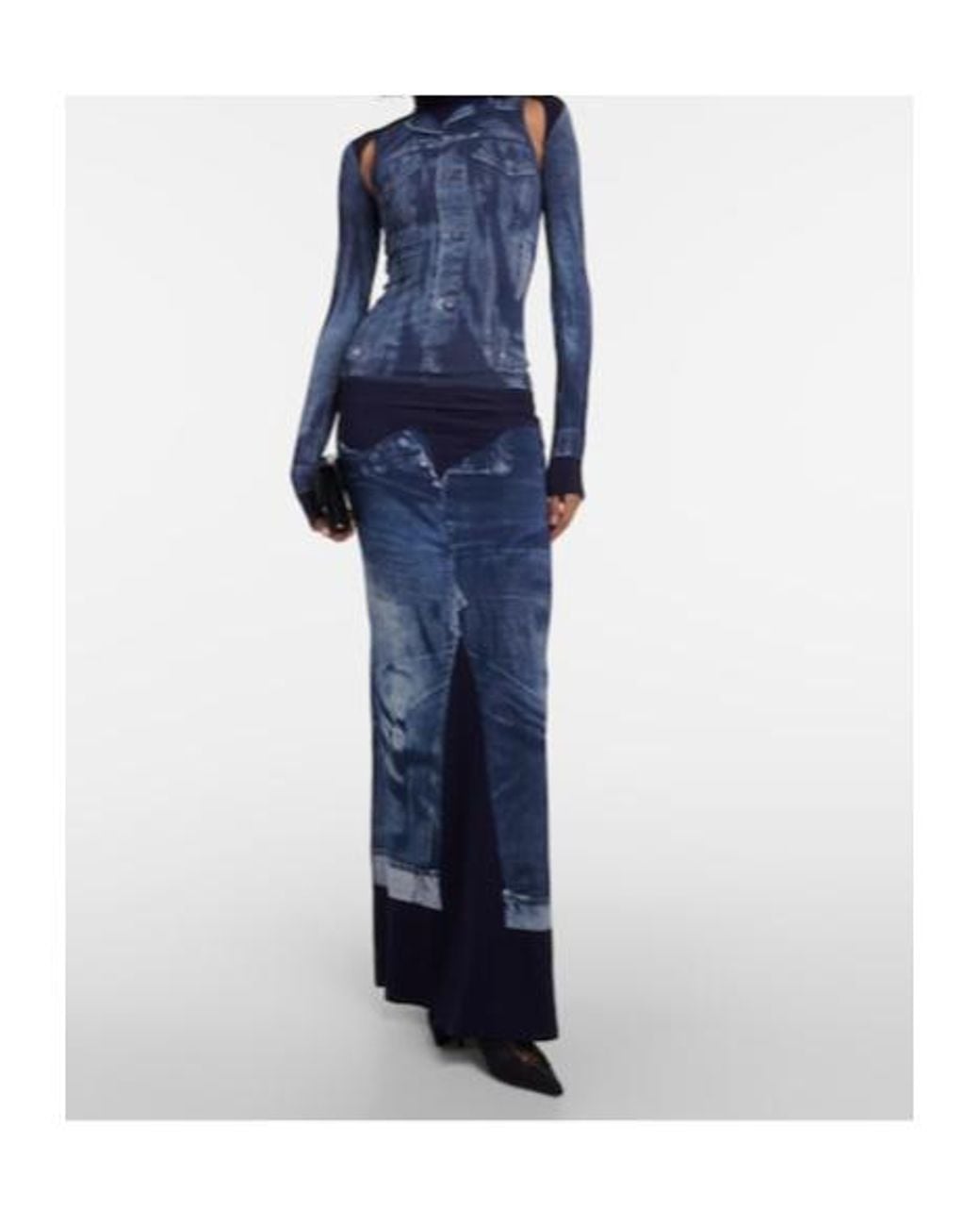 Jimmy Choo Blue 'X Jean Paul Gaultier Corset Slingback Pumps