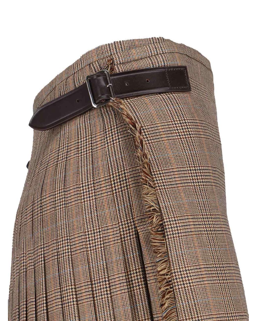 Phoebe Philo Brown Belted Pleated Mini Skirt