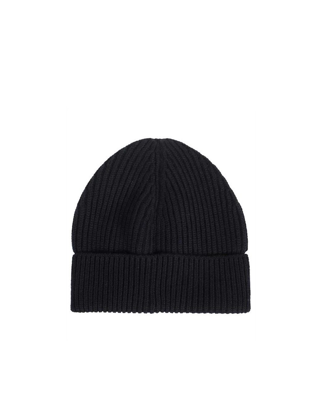 Dolce & Gabbana Blue Ribbed Knit Cashmere Beanie Hat for men