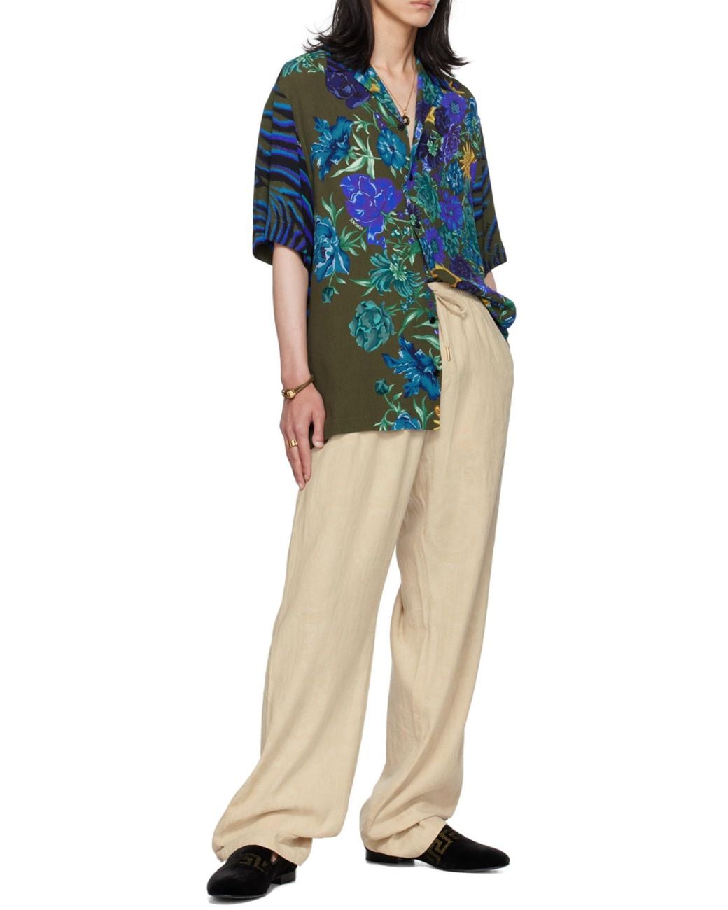 Versace Natural Barocco Straight-Leg Trousers for men