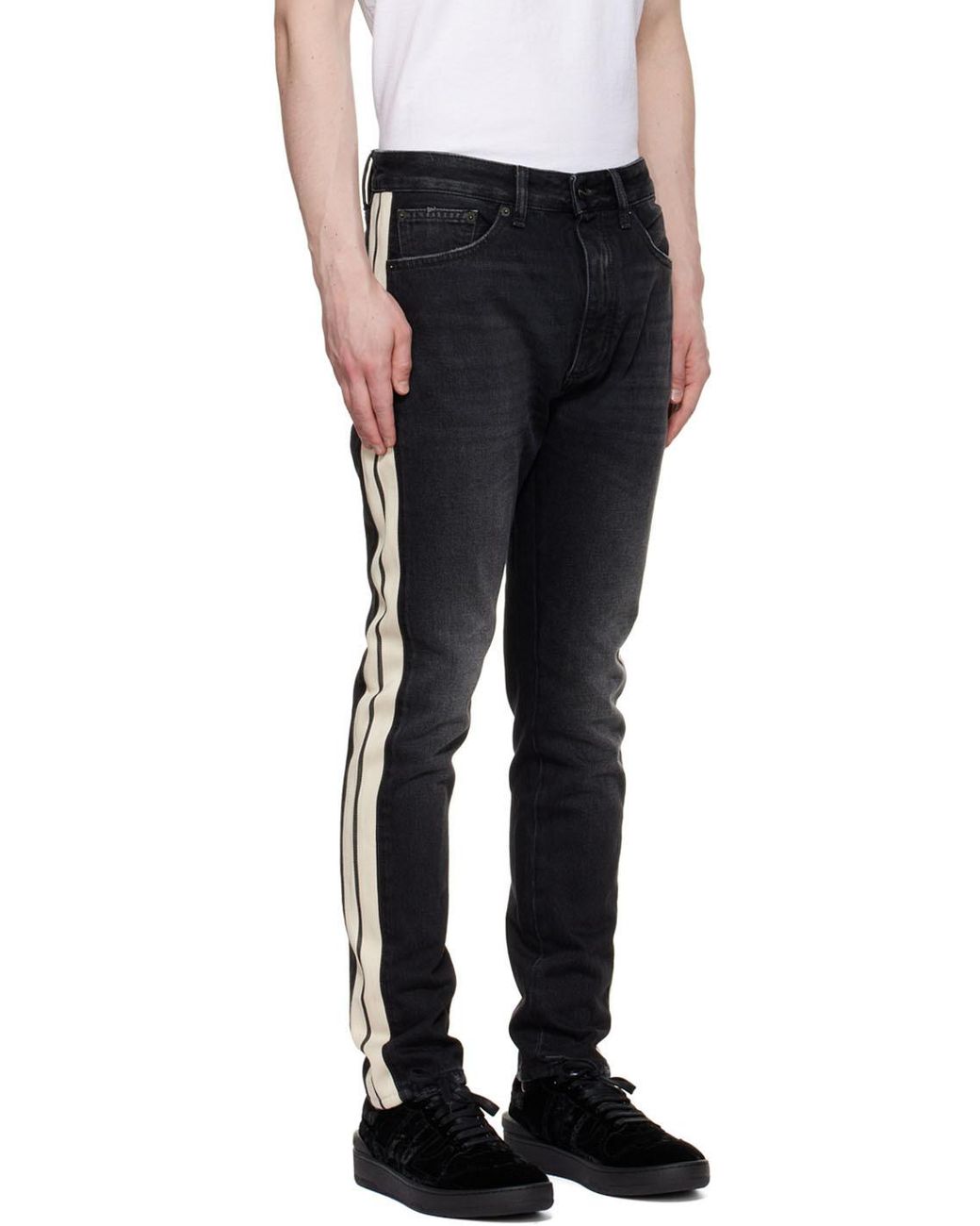 Palm Angels Black Washed Effect Slim-Fit Jeans for men