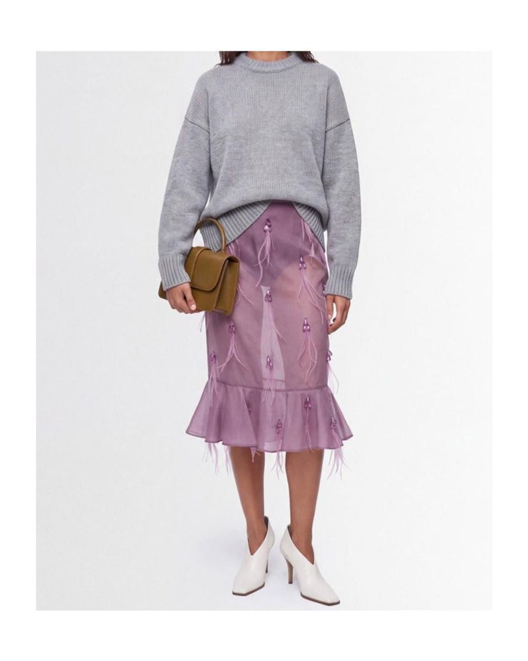 GIUSEPPE DI MORABITO Purple Skirt With Fringe Details