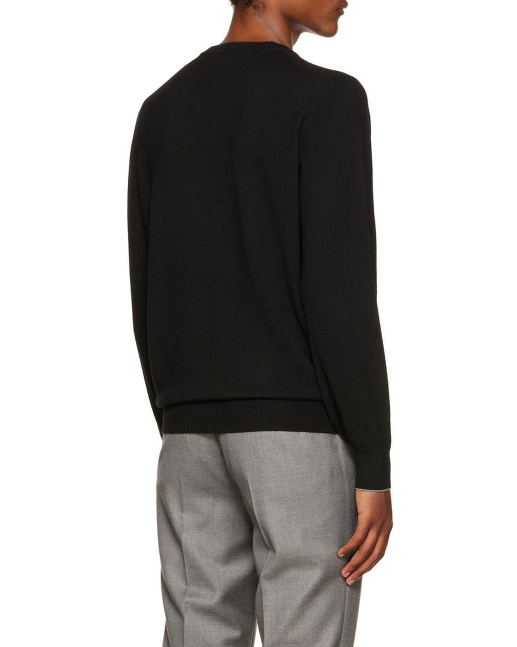 Brunello Cucinelli Black Crewneck Knitted Sweater for men
