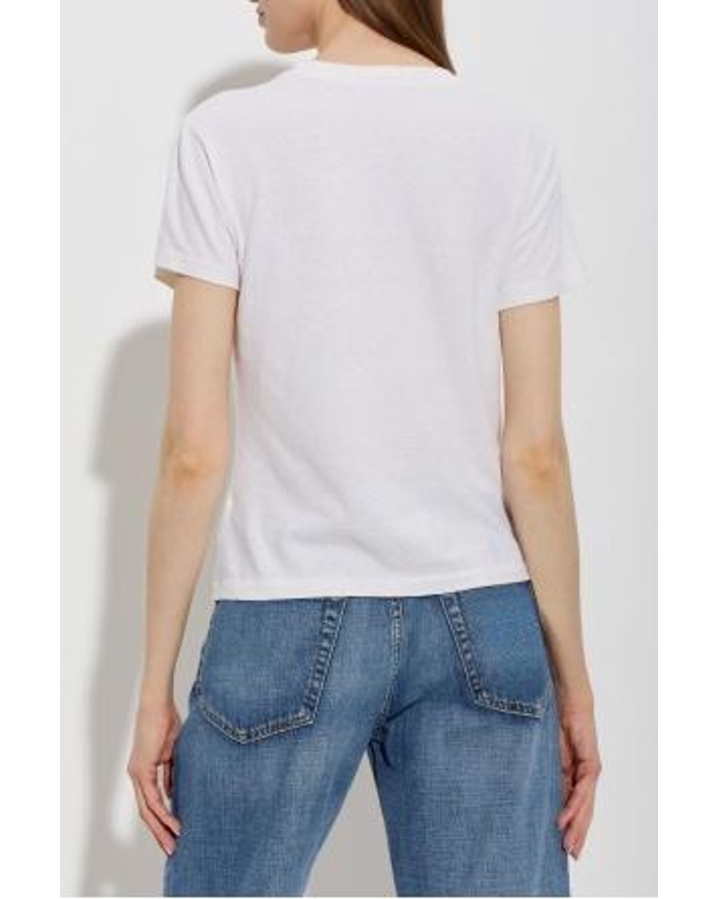Re/done White Graphic Print T-Shirt