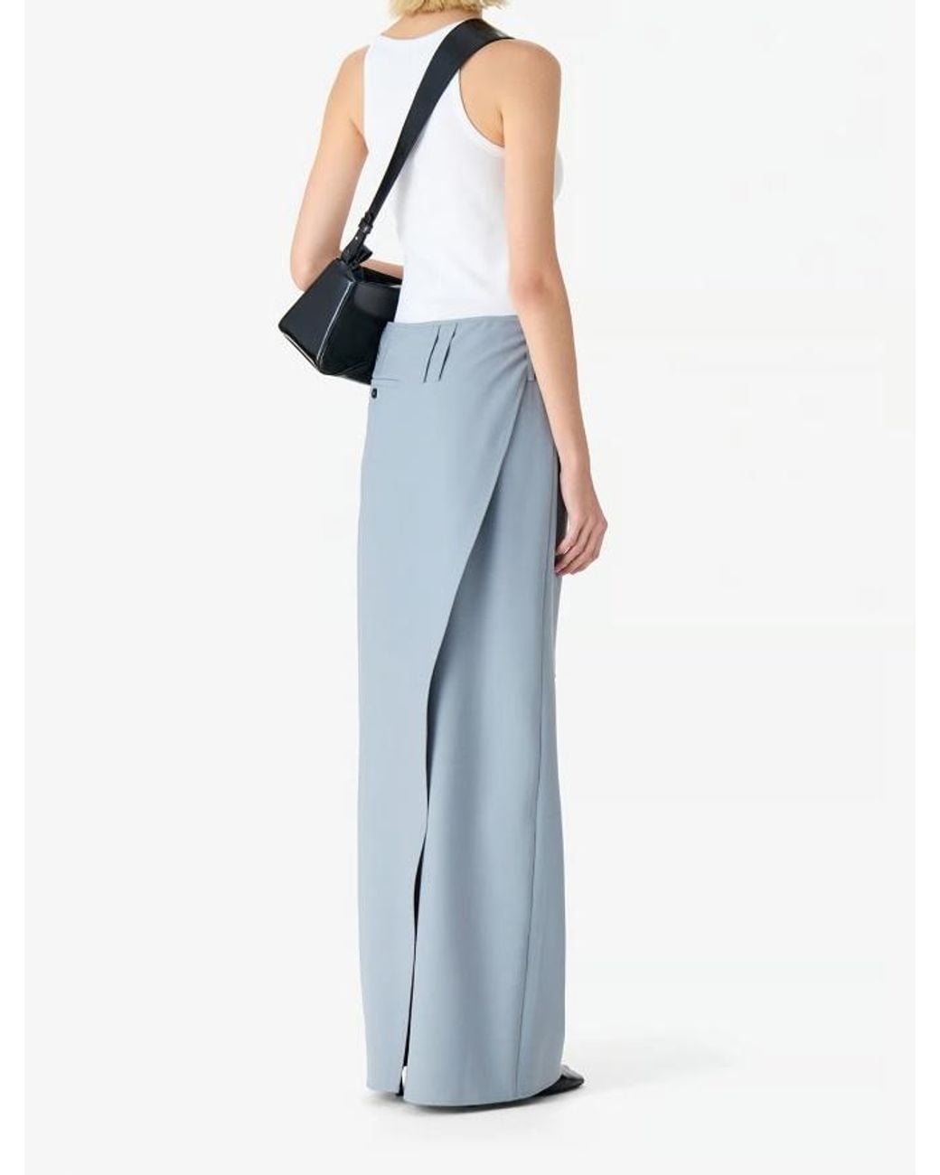 IRO Gray Belt Loop Midi Skirt
