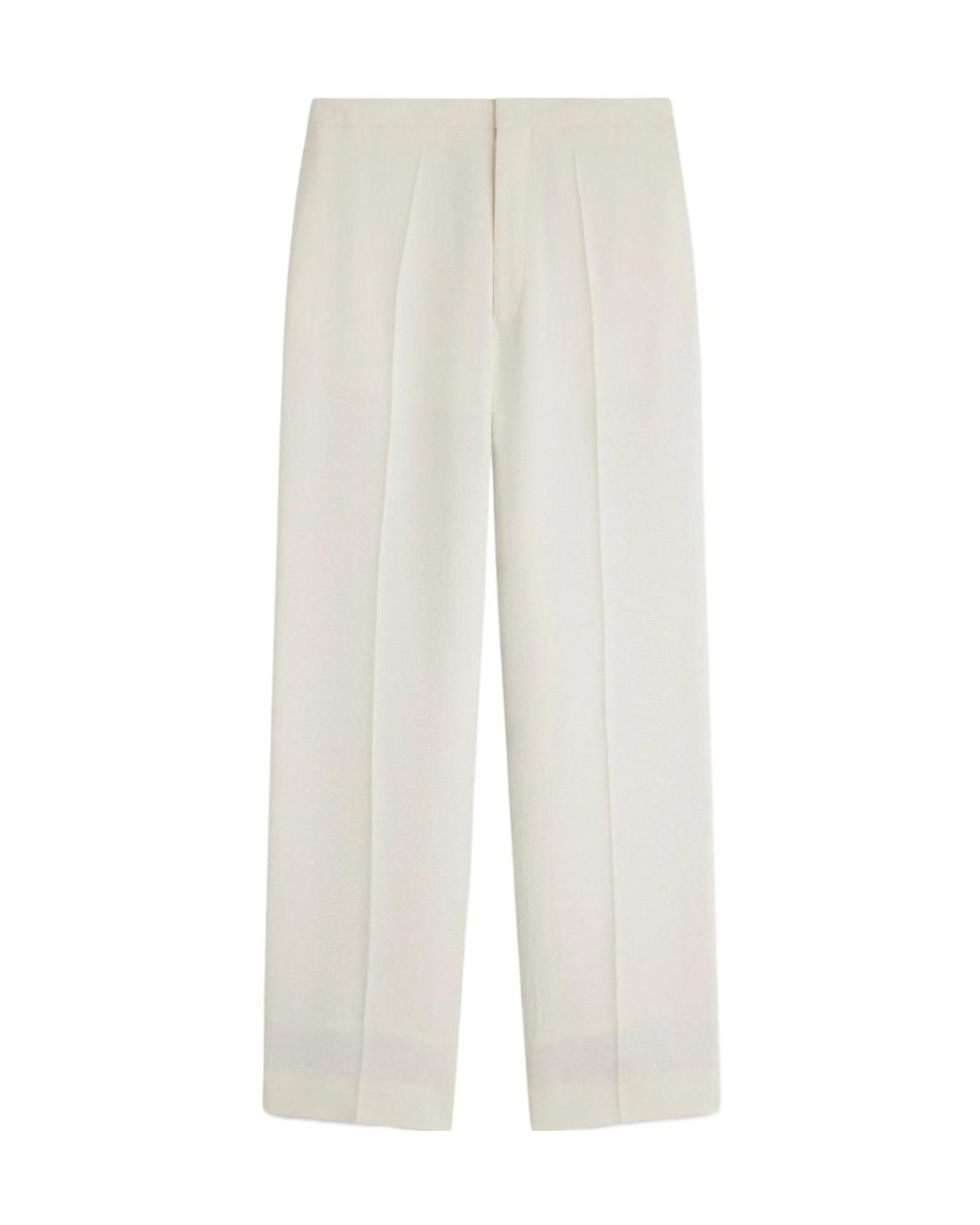 Phoebe Philo White Color-Blocked Straight-Leg Casual Pants