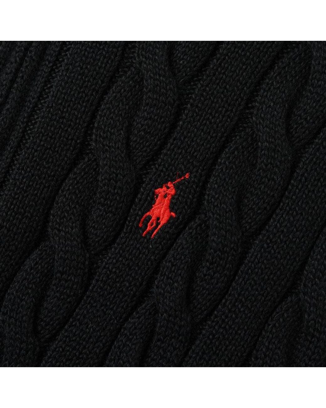 Polo Ralph Lauren Black Half-Zip Long-Sleeved Jumper for men