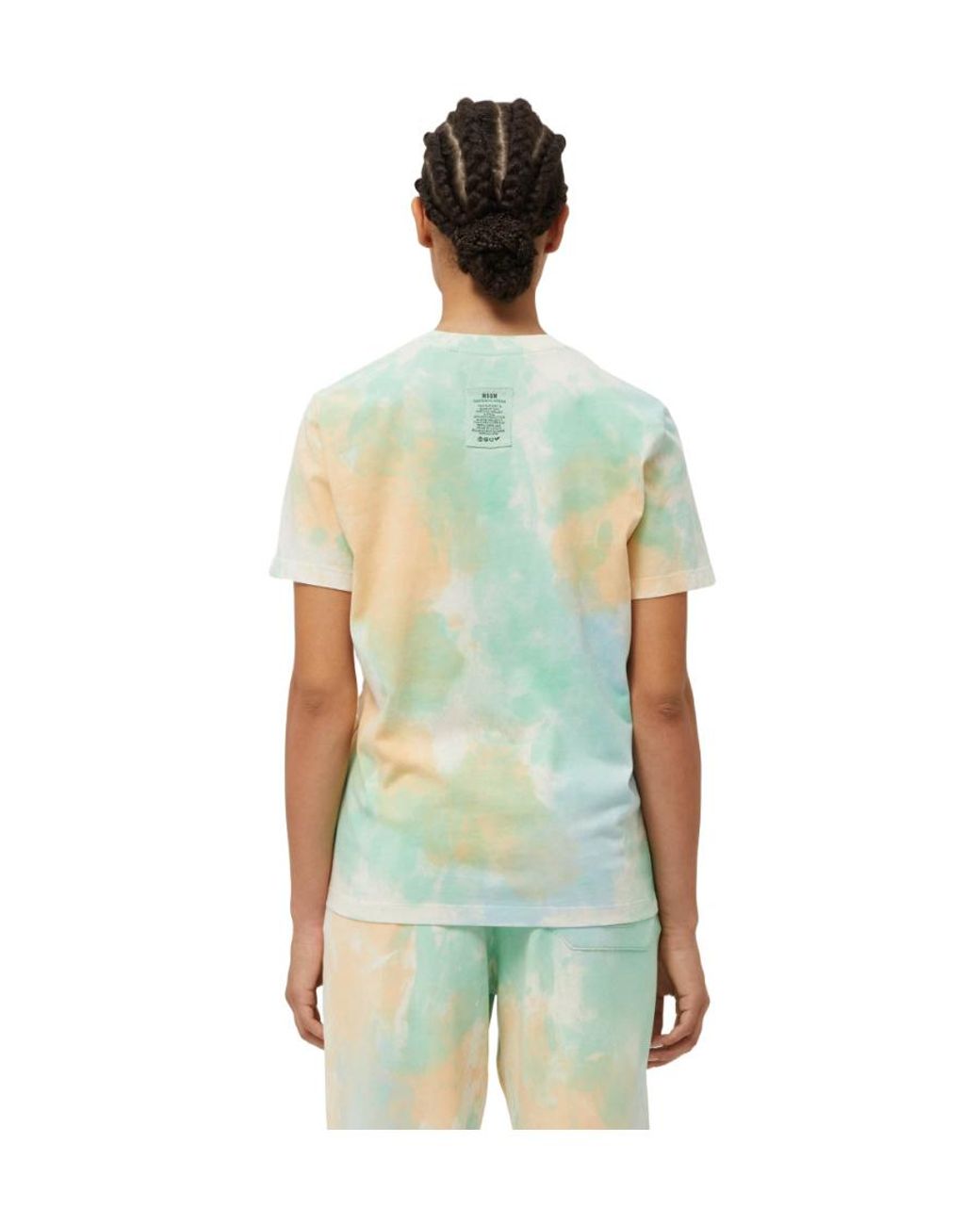 MSGM Green Logo Printed Crewneck T-Shirt