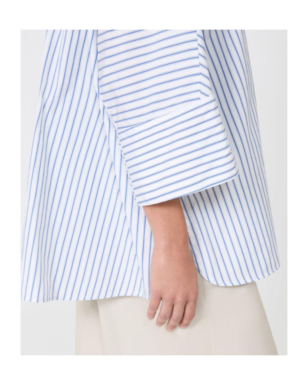 Max Mara Blue 'S Avenue Striped Oversized Shirt