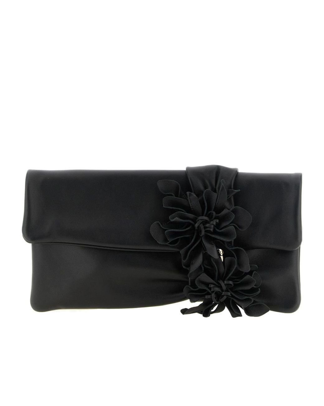 Jimmy Choo Black Zandra Floral Clutch Bag