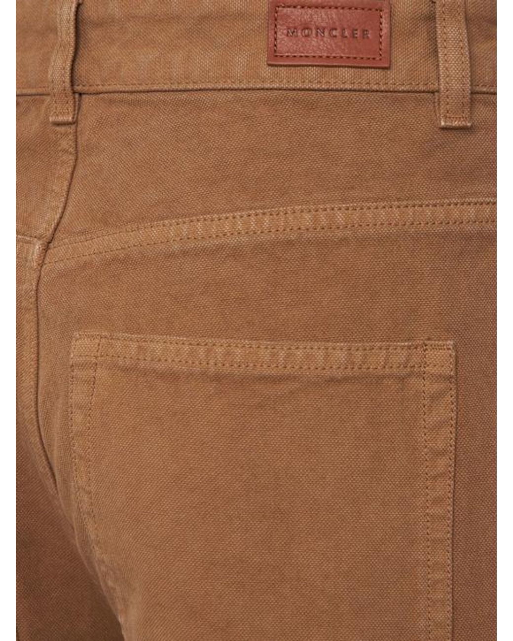 Moncler Brown Logo Cotton Canvas Pants