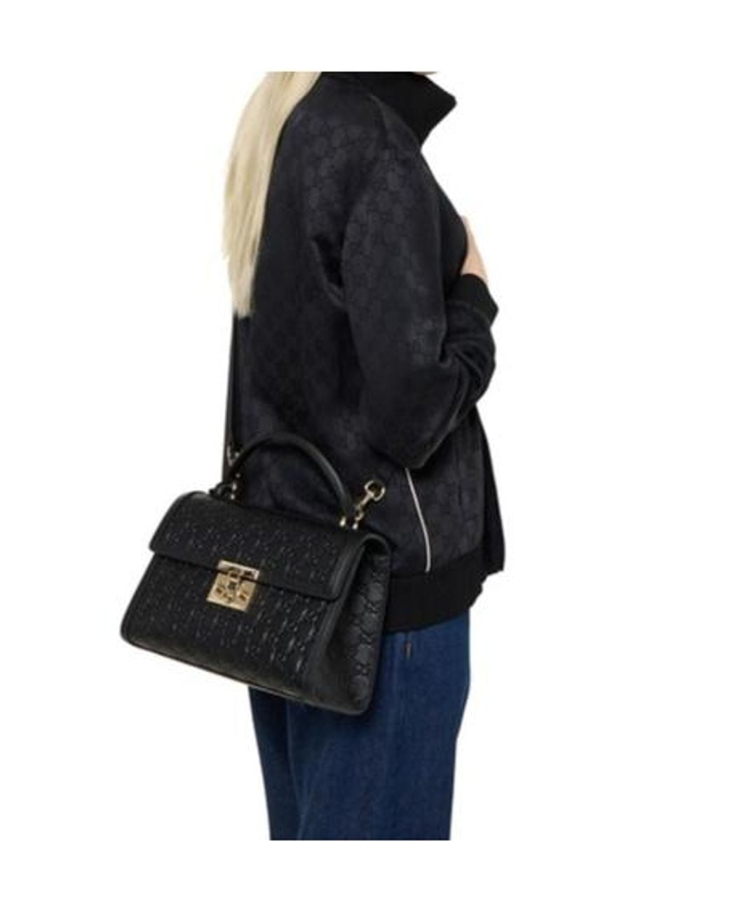 Gucci Black Padlock Medium Top Handle Bag