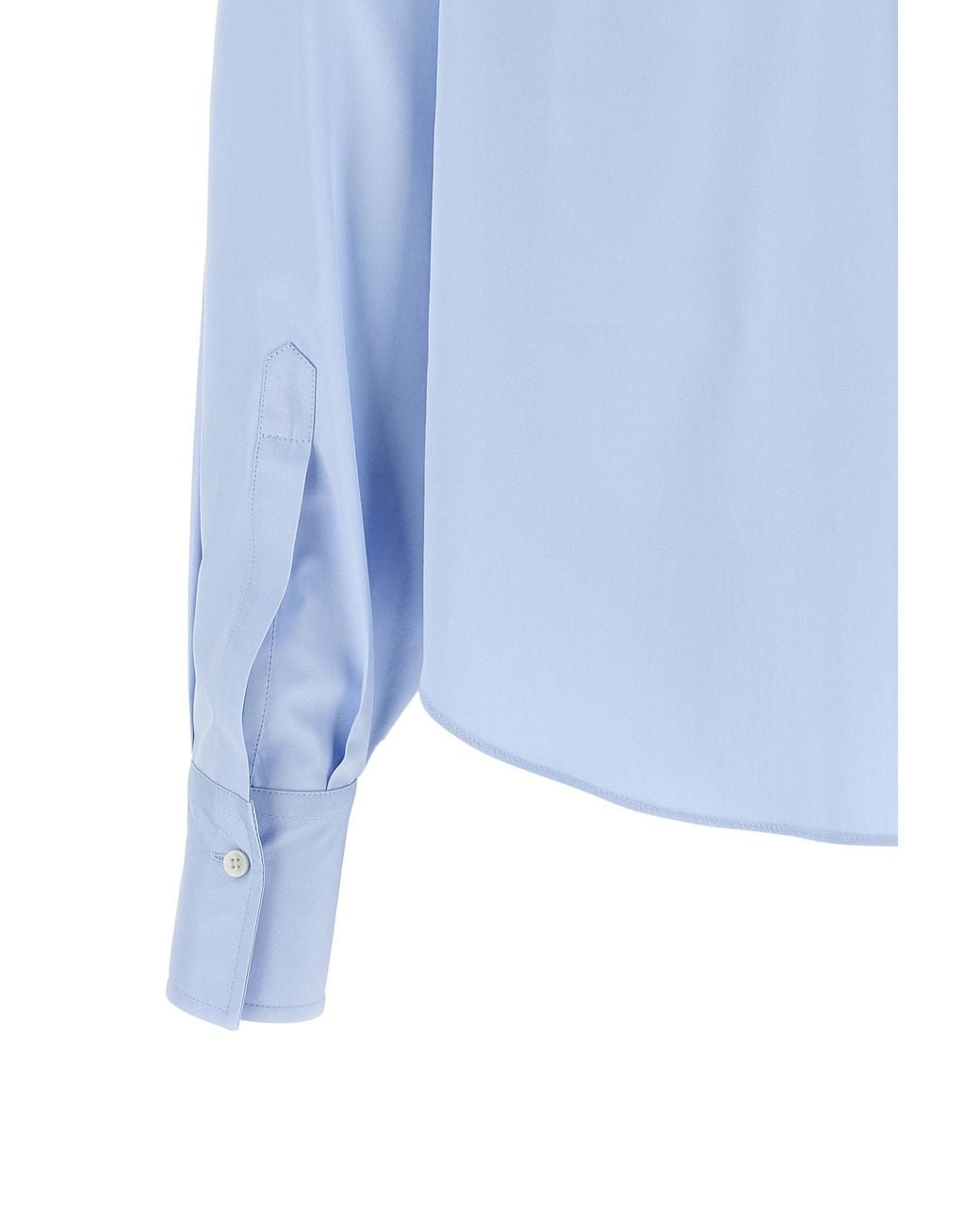 Brunello Cucinelli Blue Monile Trim Cropped Shirt