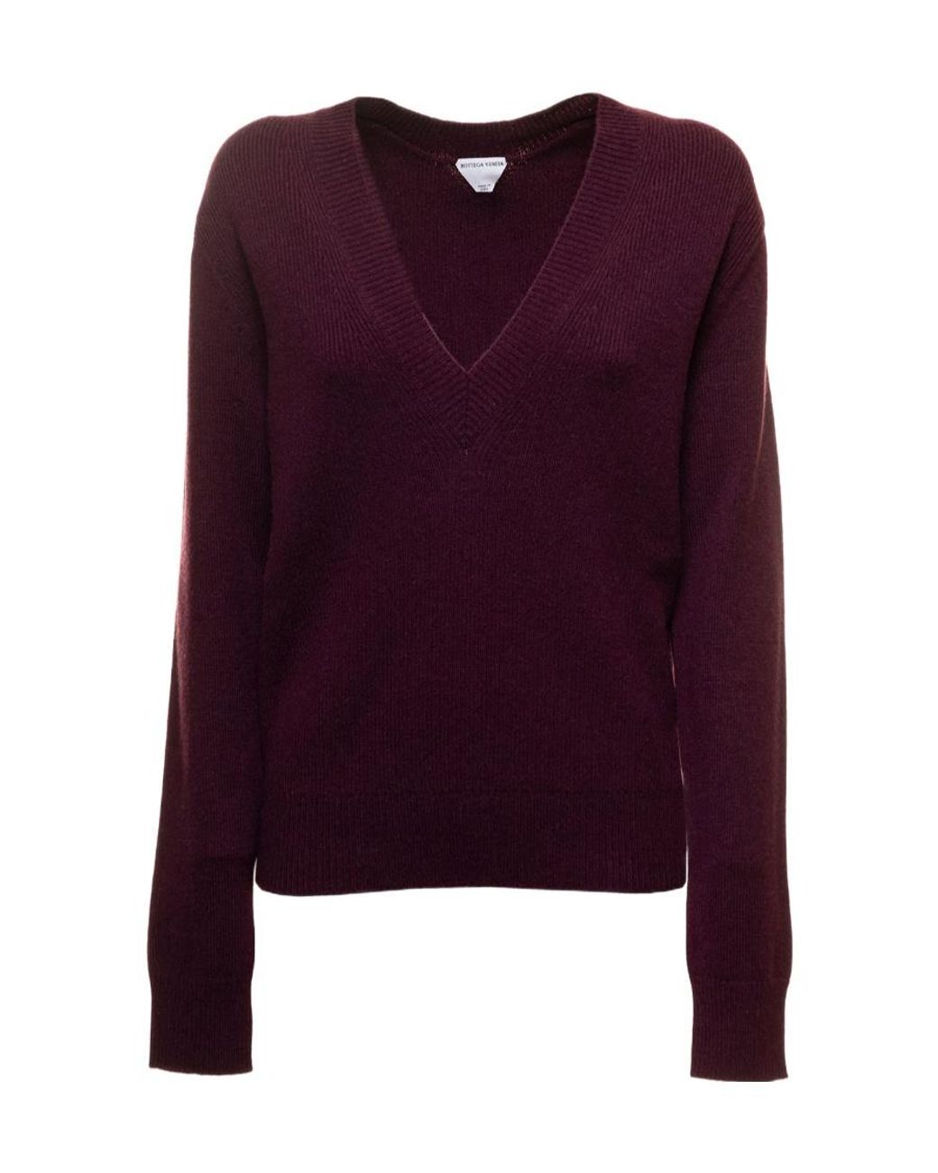 Bottega Veneta Purple V-Neck Long-Sleeved Jumper