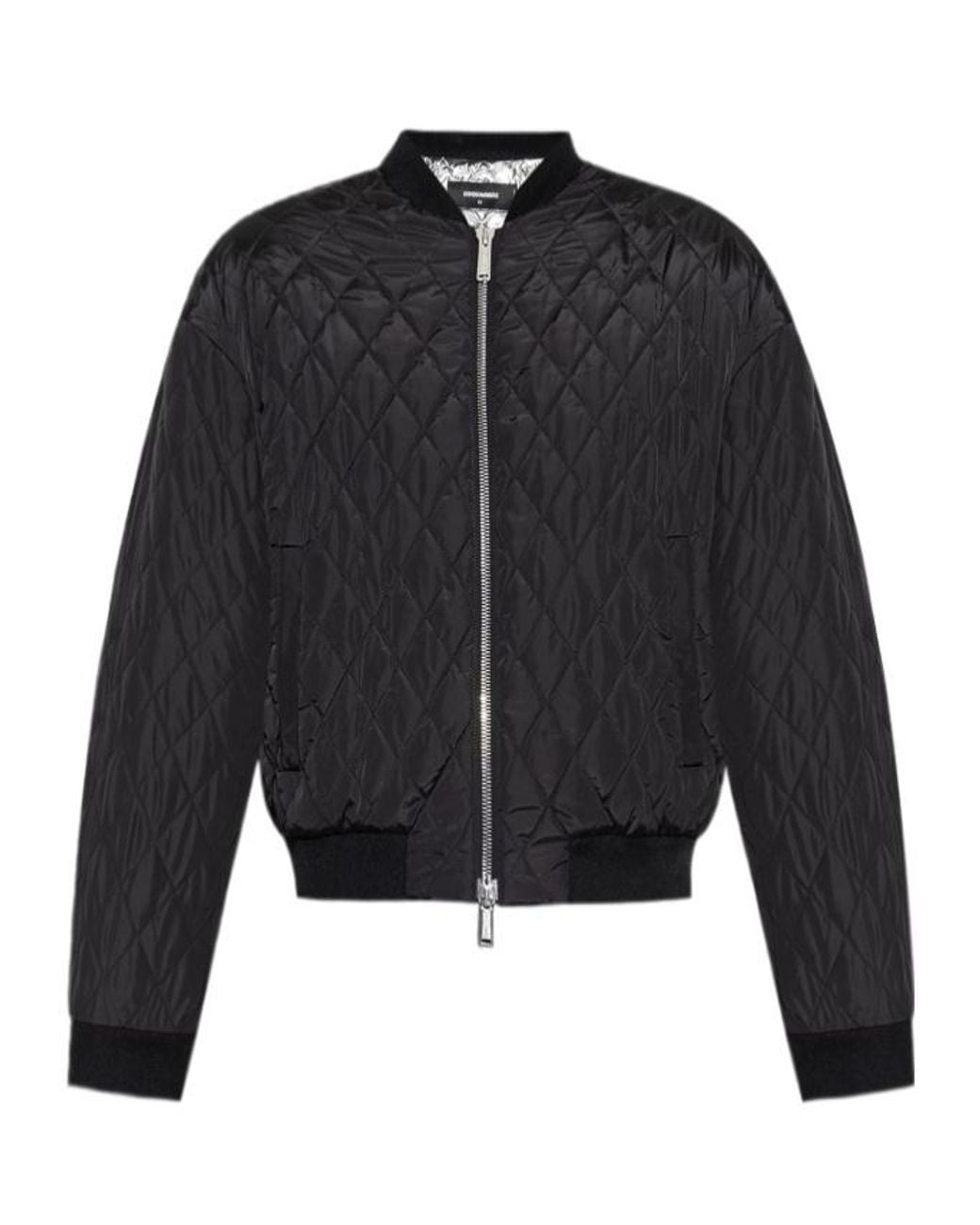 DSquared² Black Urban Quilted Bomber Jacket for men