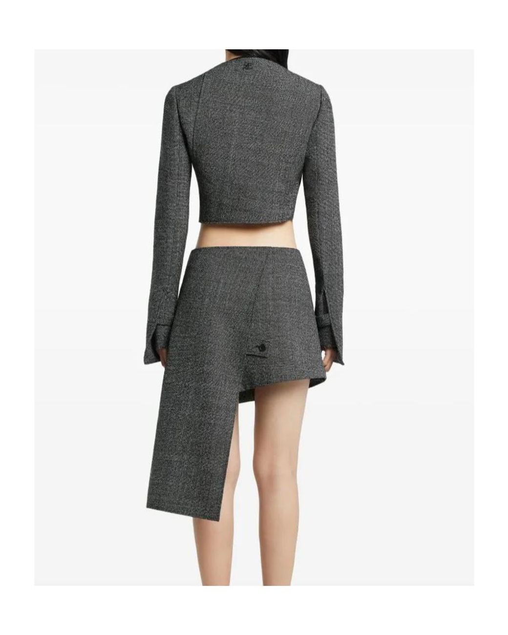 Courreges Gray Courregès Asymmetrically Buttoned Jacket