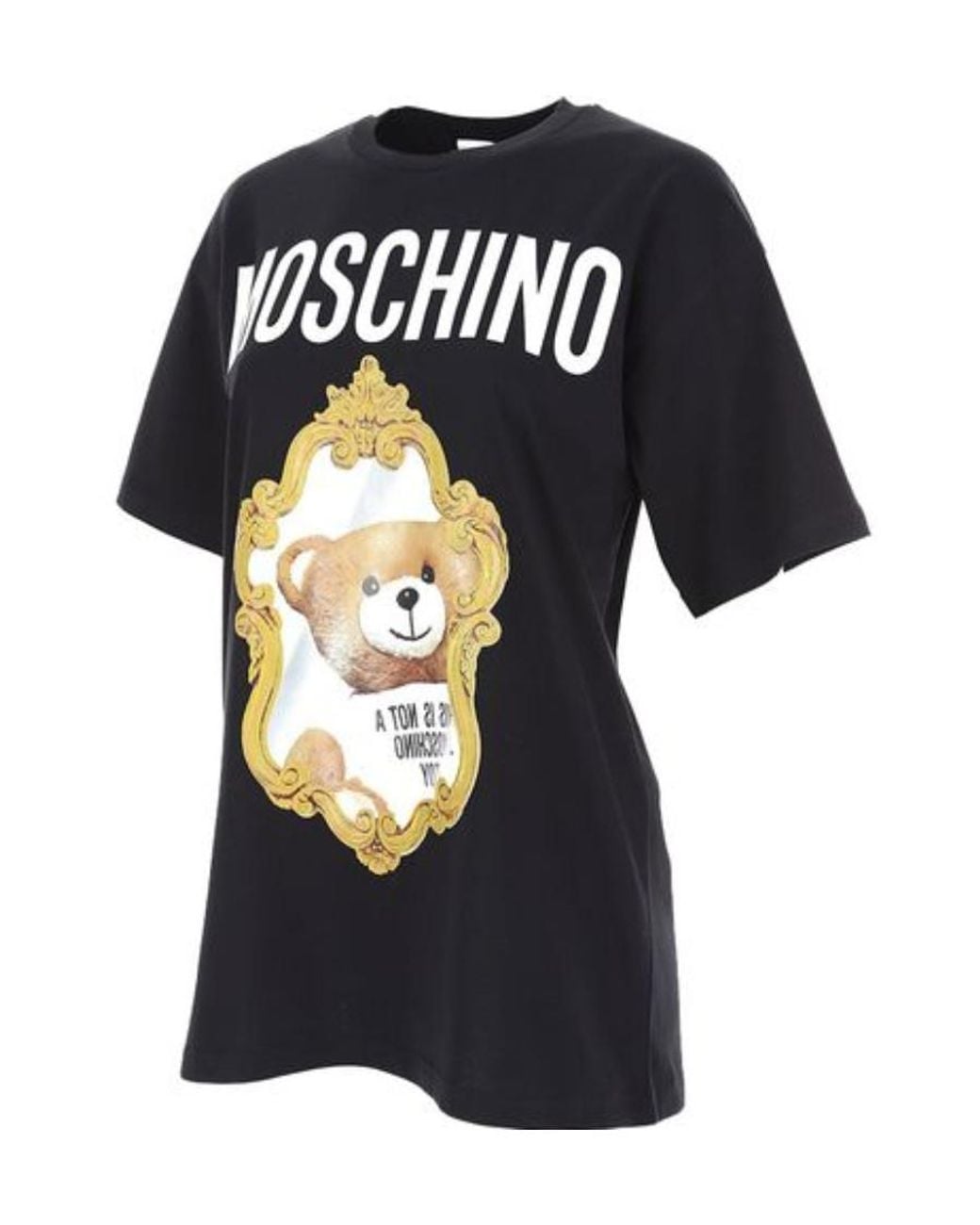 Moschino Black T-Shirt With Round Neck And Short Sleeves