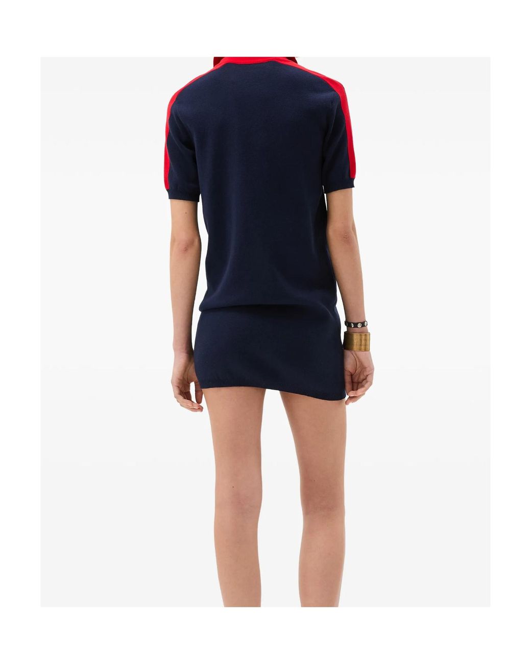 Versace Blue Cotton Knit Midi Dress With Zip