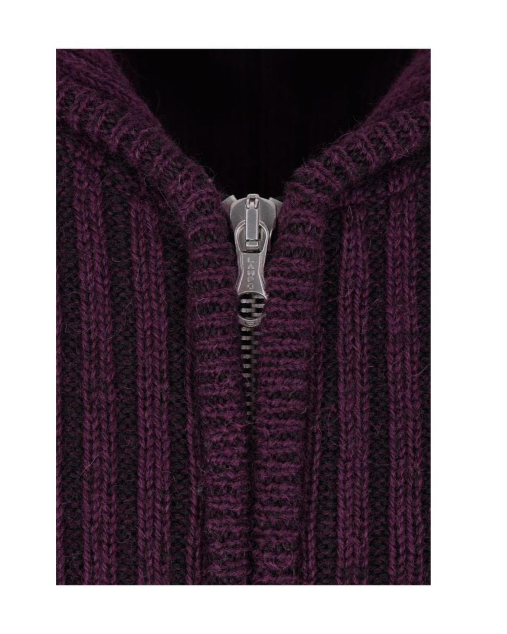 Our Legacy Purple Ribbed Hooded Knit Cardigan for men