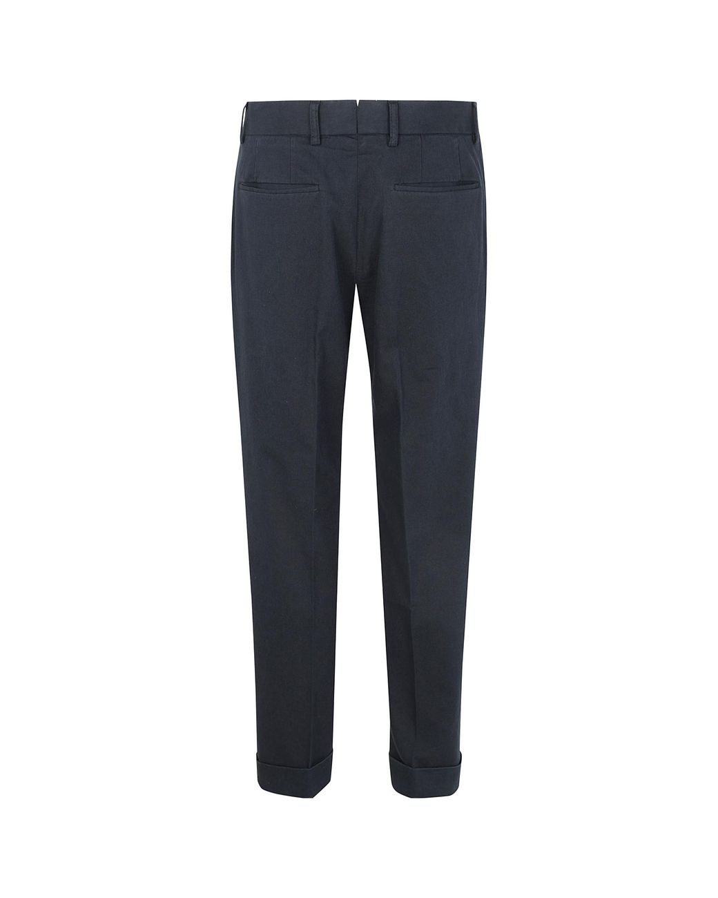 Incotex Blue Cotton Straight-Leg Trousers for men