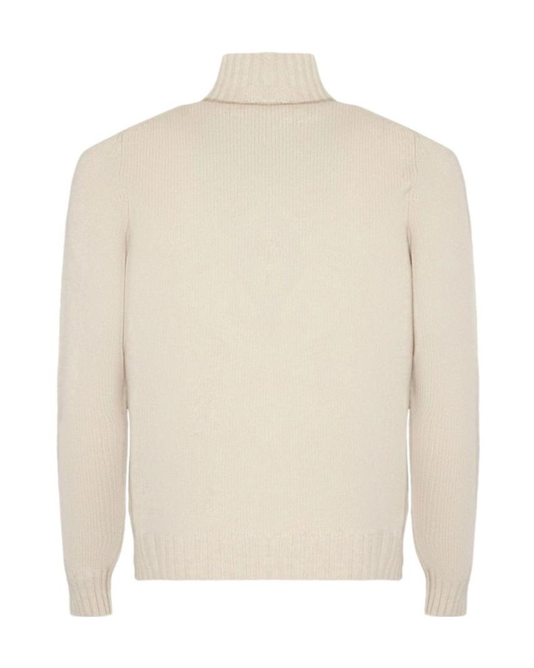 Fedeli Natural Ribbed Turtle Neck Knitwear for men