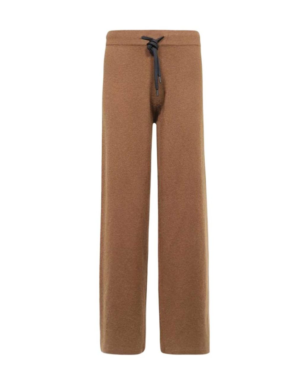Yves Salomon Brown Drawstring Casual Pants