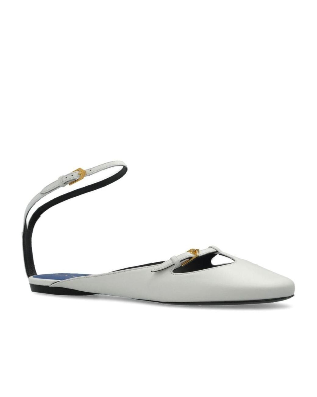 Lanvin White Mary Jane Ballet Flats