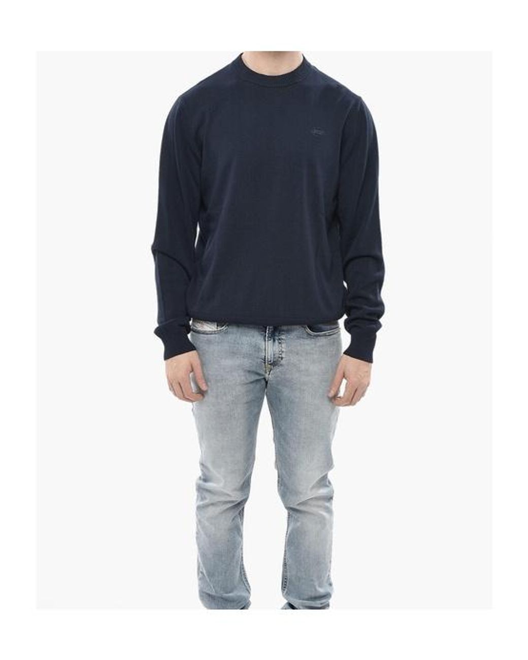 DIESEL Blue Crew Neck Sweatshirt for men